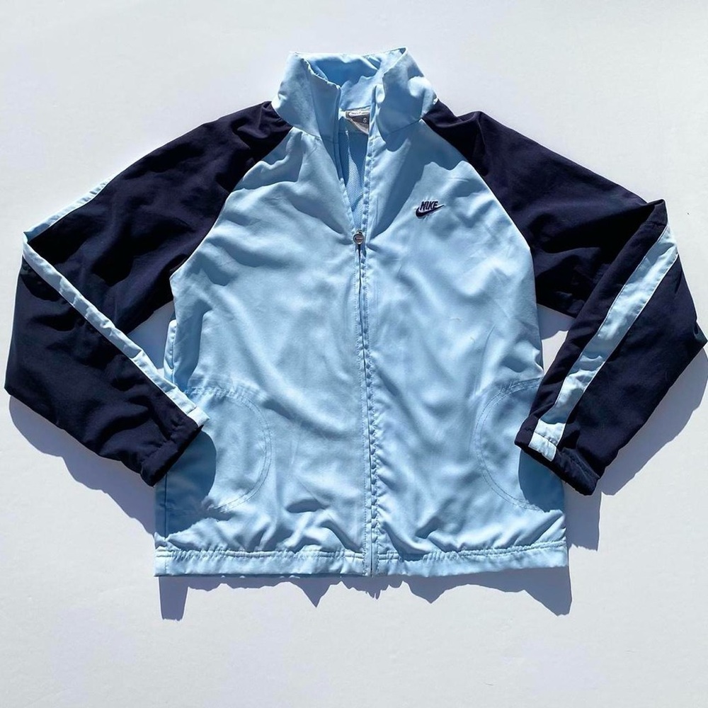 Y2K Nike Silver Tag windbreaker sky blue sports outdoor jacket Women's Small